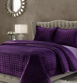 Florence Velvet Solid Oversized Queen Quilt Set