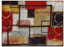 Excite Red Abstract Canvas Wall Art, 20x30"