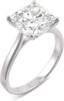 Moissanite Cushion Solitaire Ring (3-1/3 ct. tw.) in 14k White, Yellow or Rose Gold