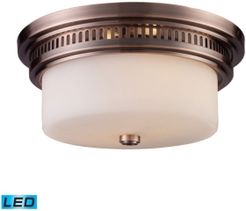 Chadwick 2-Light Flush Mount in Antique Copper - Led, 800 Lumens (1600 Lumens Total) with Full Scale Dimming Range
