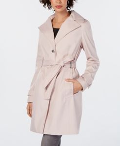 Petite Belted Hooded Water Resistant Trench Coat, Created for Macys