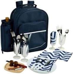 Deluxe 4 Person Picnic Backpack Cooler with Insulated Wine Pouch