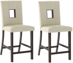 Leatherette Counter Height Dining Chairs, Set of 2