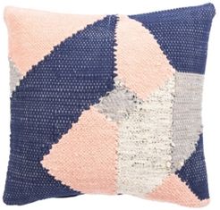 Nikki Chu By Jaipur Living Tanis Blue/Pink Geometric Poly Throw Pillow 22"