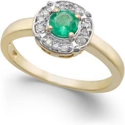 Emerald (3/8 ct. t.w.) & Diamond (1/10 ct. t.w.) Ring in 10k Gold