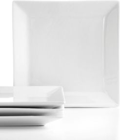 Set of 4 Whiteware Square Appetizer Plates, Created for Macy's