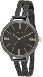 Black Split Mesh Band Sunray Dial Watch