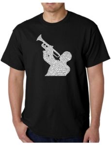 Mens Word Art T-Shirt - All Time Jazz Songs