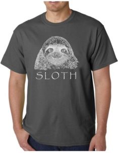 Mens Word Art T-Shirt - Sloth