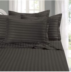 6-Piece Luxury Soft Stripe Bed Sheet Set Queen Bedding