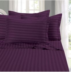 6-Piece Luxury Soft Stripe Bed Sheet Set California King Bedding