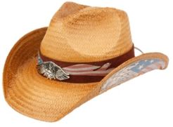 Angela & William Cowboy Hat with Eagle Badge and American Flag Trim Band