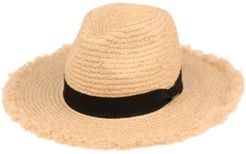 Angela & William Raffia Straw Raw Edge Panama Hat