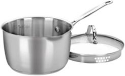 Chef's Classic Stainless Steel 3 Qt. Covered Cook-and-Pour Saucepan