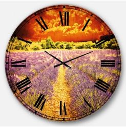 Floral Oversized Round Metal Wall Clock