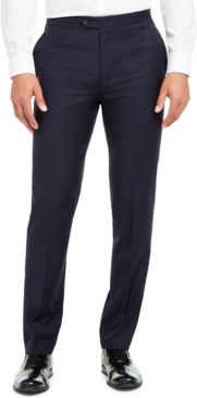 Slim-Fit Stretch Navy Tuxedo Wool Suit Separate Pants
