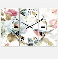 Traditional 3 Panels Metal Wall Clock