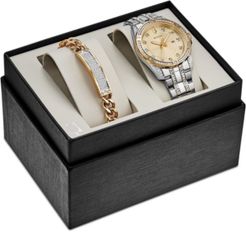 Two-Tone Stainless Steel Bracelet Watch 42mm Gift Set