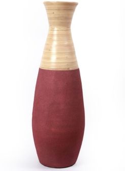Handcrafted Bamboo Floor Vase, 31.5" Tall