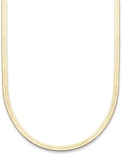 18K Gold over Sterling Silver Necklace, 18" Herringbone Chain