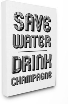 Save Water Drink Champagne Cavnas Wall Art, 16" x 20"