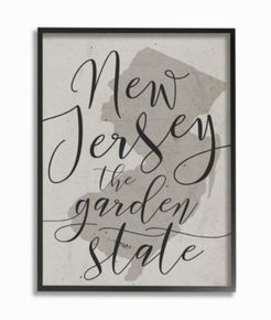 New Jersey Garden State Framed Giclee Art, 11" x 14"