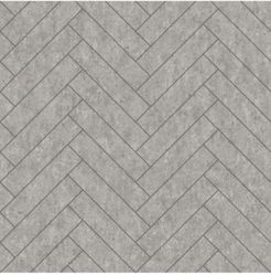 Engblad Co 21" x 396" Raw Tiles Light Herringbone Concrete Wallpaper
