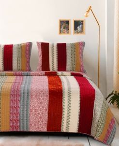 Marley Cranberry Quilt Set, 3-Piece Full/Queen Bedding