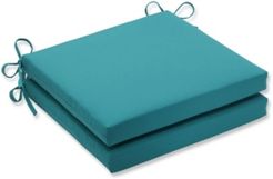 Fortress Colefax Aquamarine Squared Corners Seat Cushion, Set of 2