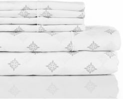 300 Thread Count with 2 Bonus Pillowcases, 6-pc Printed Full Sheet Set Bedding