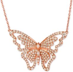 Butterfly Away Nude Diamond 16" Pendant Necklace (2-3/4 ct. t.w.) in 14k Rose Gold