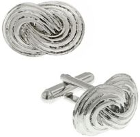 1928 Jewelry Silver-Tone Infinity Knot Cufflinks