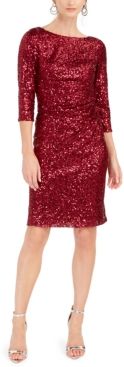 Sequined Ruched Sheath Dress