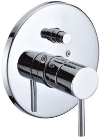 Polished Chrome Pressure Balanced Round Shower Mixer with Diverter Bedding