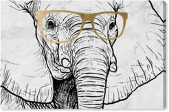 Elephant and Gold Glasses Canvas Art - 24" x 36" x 1.5"