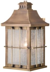 Quincy Antique Brass Rust Proof Outdoor Wall Light with Clear Glass