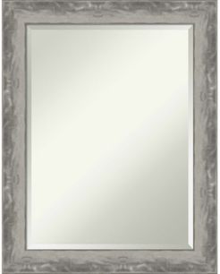 Waveline Silver-tone Framed Bathroom Vanity Wall Mirror, 22.38" x 28.38"