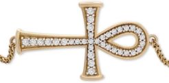 Diamond Ankh Bolo Bracelet (1/4 ct. t.w.) in 14k Gold, Created for Macy's