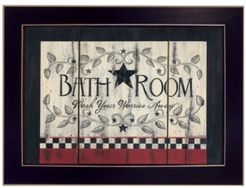 Bathroom by Linda Spivey, Ready to hang Framed Print, Black Frame, 14" x 10"