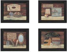 Bathroom I Collection By Pam Britton, Printed Wall Art, Ready to hang, Black Frame, 13" x 16"