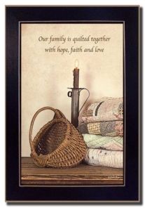 Quilted Together By SUSAn Boyer, Printed Wall Art, Ready to hang, Black Frame, 14" x 10"