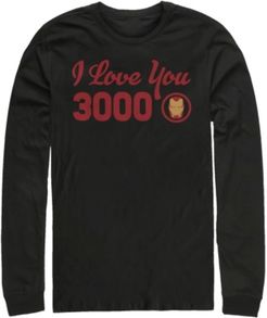 Avengers Endgame Iron Man I Love You 3000 Text, Long Sleeve T-shirt