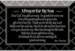 Prayer for My Son Glass Plaque with Easel, 6" x 4"