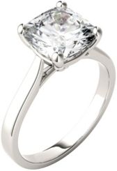 Moissanite Cushion Solitaire Ring 3-1/3 ct. t.w. Diamond Equivalent in 14k White Gold
