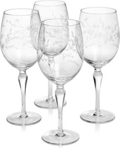 Etched Floral Wine Glasses, Set of 4, Created for Macy's