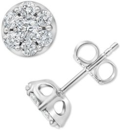 Lab-Created Diamond Cluster Stud Earrings (1 ct. t.w.) in Sterling Silver