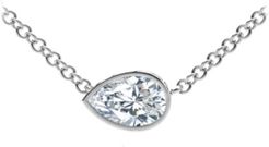 Tribute Collection Pear Diamond (1/2 ct. t.w.) Necklace with Mill-Grain in 18k Yellow, White and Rose Gold