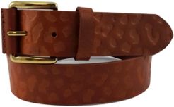 Accessories Leopard-Print Embossed Casual Leather Belt