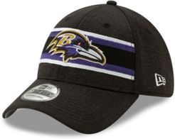 Baltimore Ravens Striped Front Tech 39THIRTY Stretch Fitted Cap