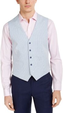 Modern-Fit Th Flex Stretch Blue/White Seersucker Stripe Vest